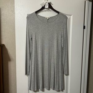 Zenana Outfitters Heather Gray Long Sleeve Dress